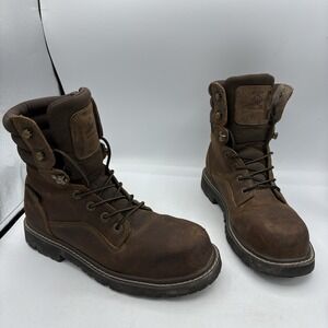 Wolverine Work Boots Mens Size 8.5 Brown Leather Hard Toe